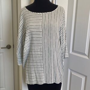 Striped Women's Blouse - Black and White